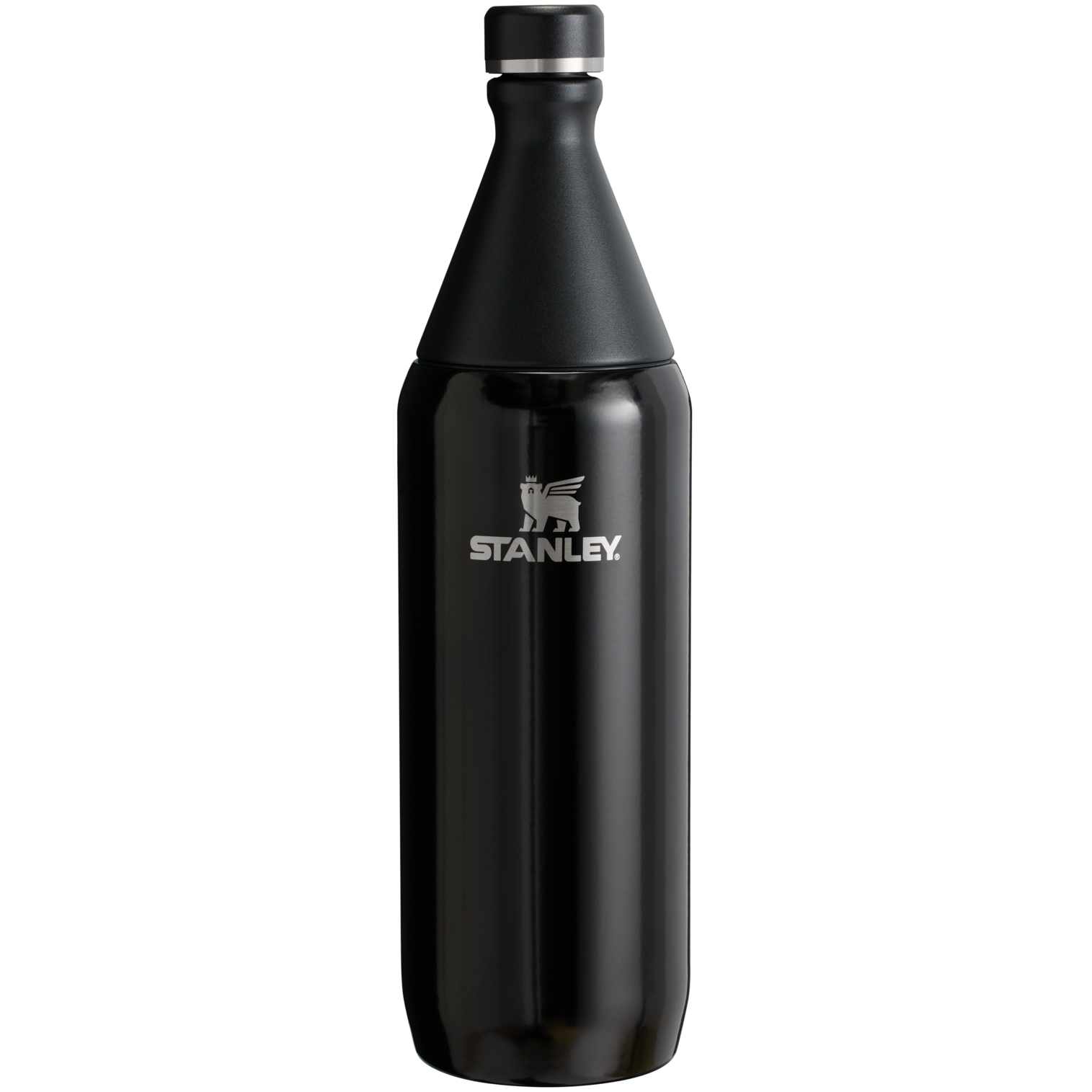 Stanley Leak Proof 34 OZ All Day Slim Bottle  with removable collar in Black Gloss