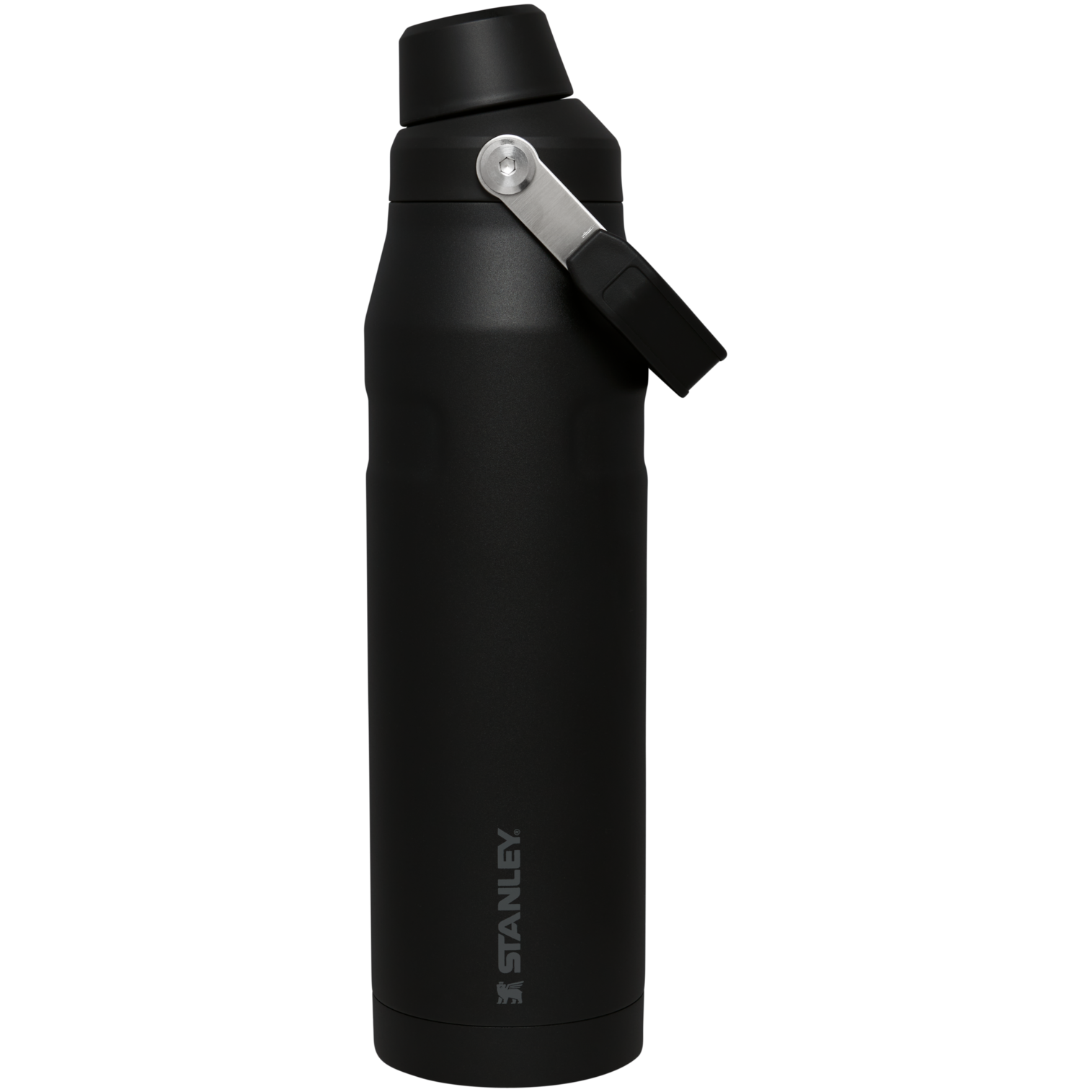 Stanley IceFlow AeroLight 24 oz stainless steel water bottle in Black with Fast Flow lid and carry handle