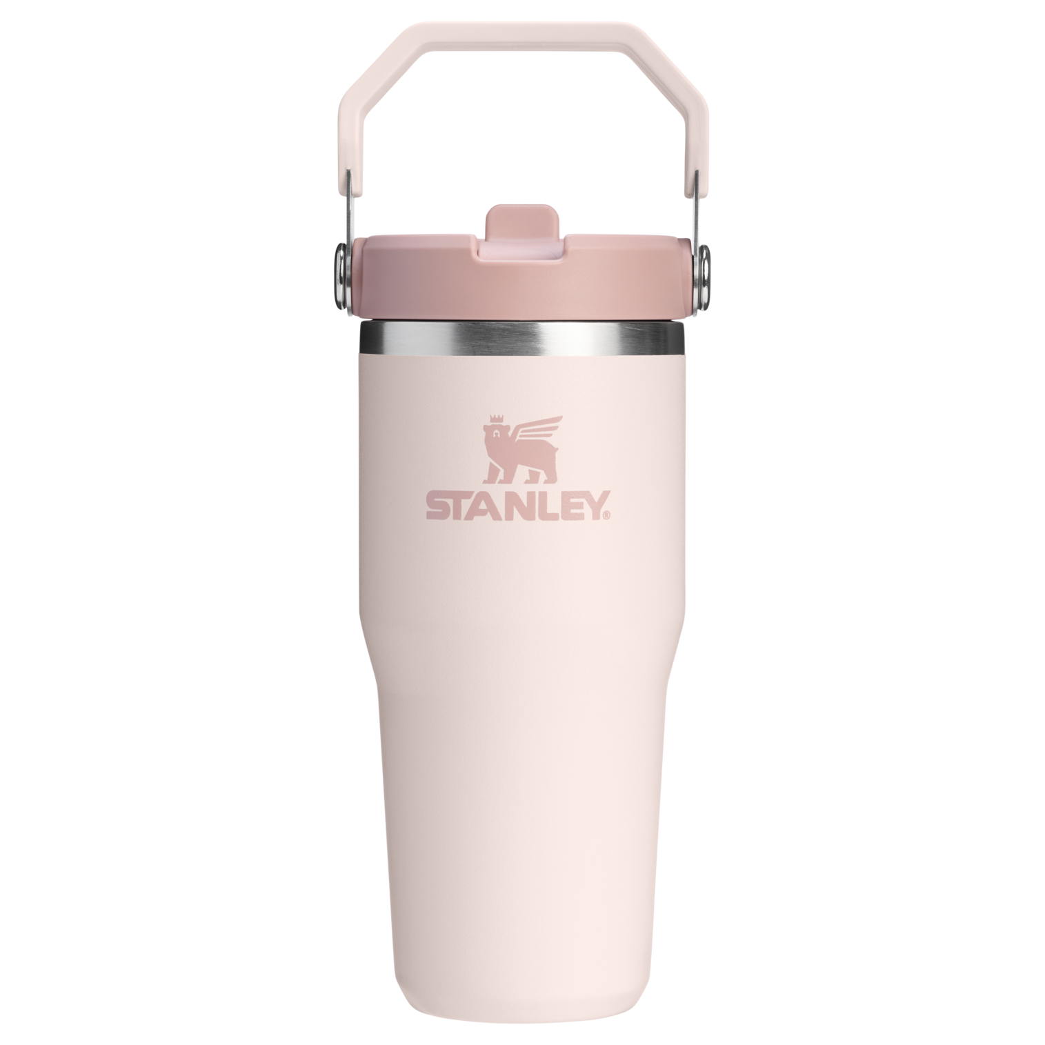 Stanley 14 OZ Ice Flow Flip Straw Insulated Tumbler In Rose Quartz Pink