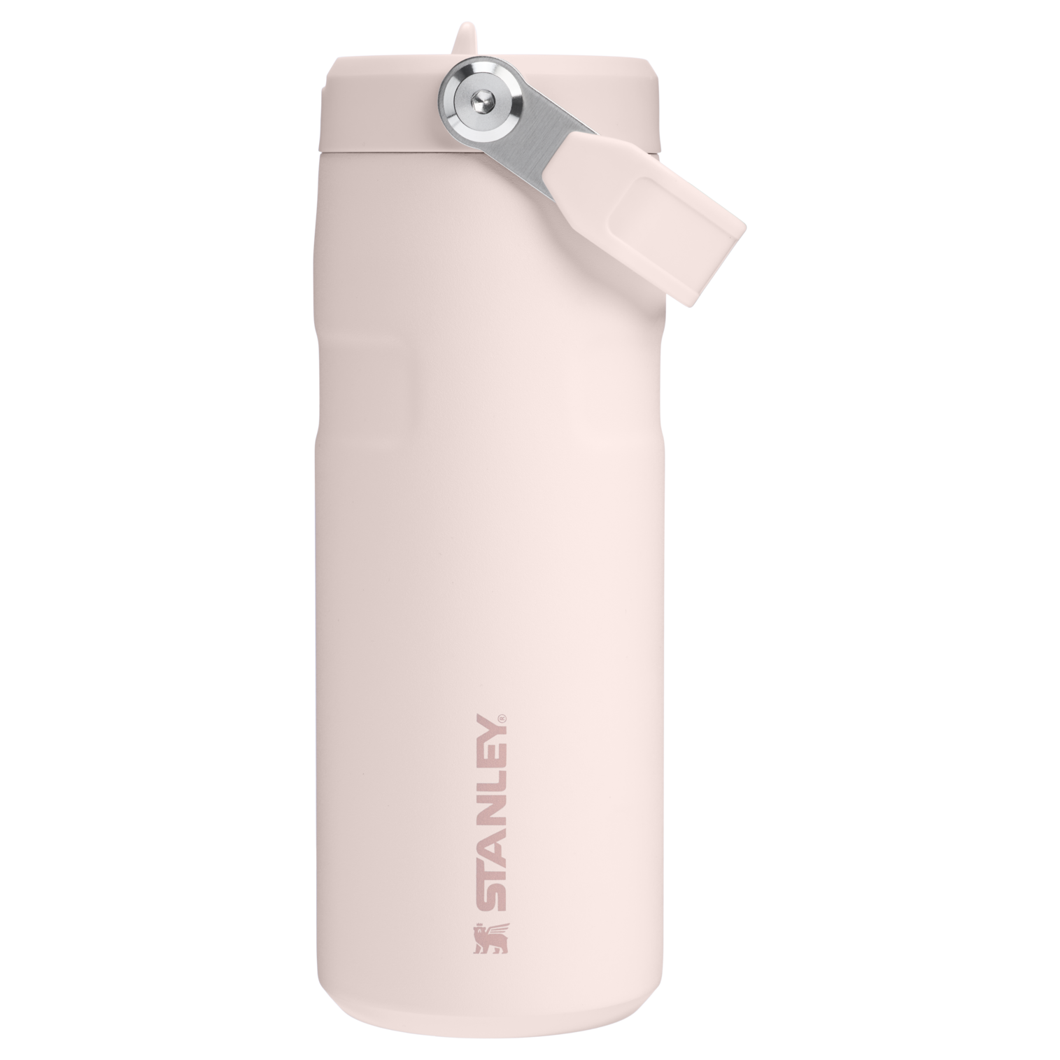 Stanley 16 OZ IceFlow Aerolight Water Bottle WIth Flip Straw Lid In Rose Quartz Pink